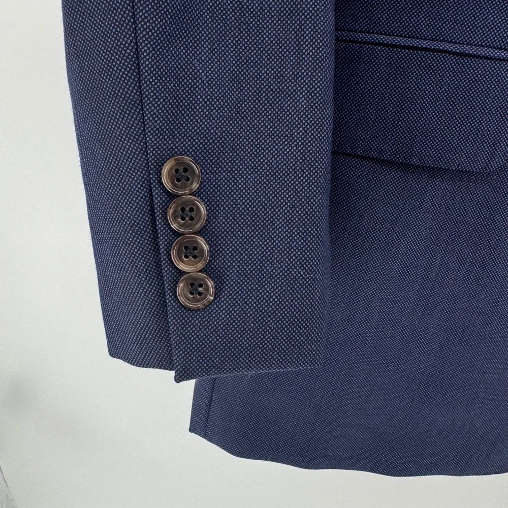 David Donahue Ryan CT Blue 100% Wool Blazer Sport Coat Men 48R Made in Canada